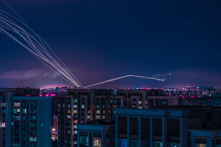 成都市-夜景-长曝-建筑-楼房 图片素材