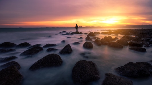 黄昏-夕阳-落日-大海-最美风光 图片素材