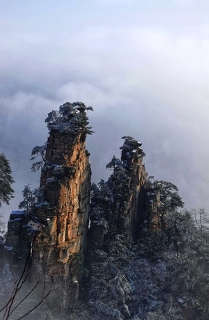 原创-雪后天子山-风景-张家界武陵源风景区-天子山 图片素材