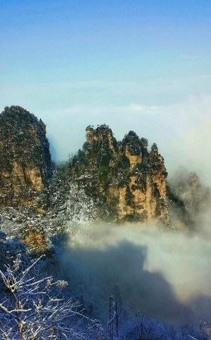 原创-雪后天子山-风景-张家界武陵源风景区-天子山 图片素材