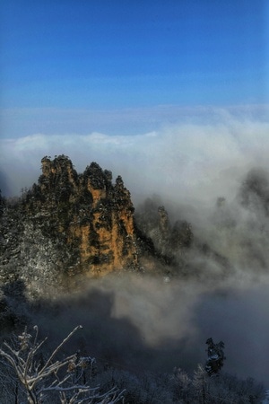 原创-雪后天子山-风景-张家界武陵源风景区-天子山 图片素材