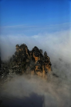 原创-雪后天子山-风景-张家界武陵源风景区-天子山 图片素材