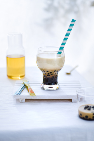 静物-绿茶-珍珠奶茶-饮料-饮品 图片素材