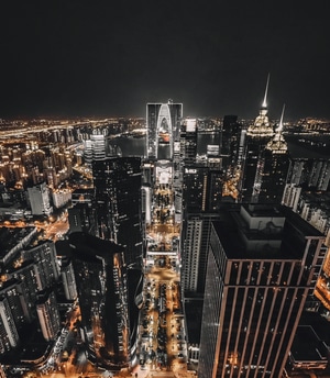 夜景-苏州-航拍-黑金-城市 图片素材