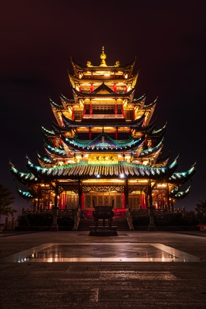 建筑-夜景-人文纪实-古建筑-楼阁 图片素材