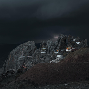 寺庙-地形-山-高原-风光 图片素材