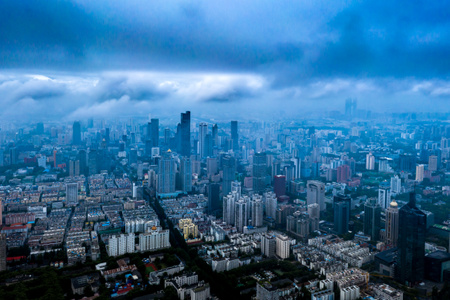 你好七月-城市风景-南京-市中心-高楼大厦 图片素材