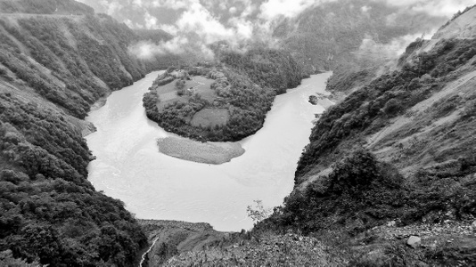 迪庆藏族自治州-旅游-黑白-风景-风光 图片素材