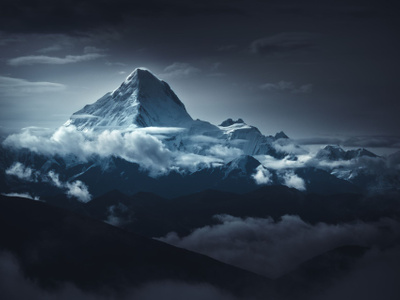 贡嘎雪山-自然-风光-雪山-蓝天 图片素材