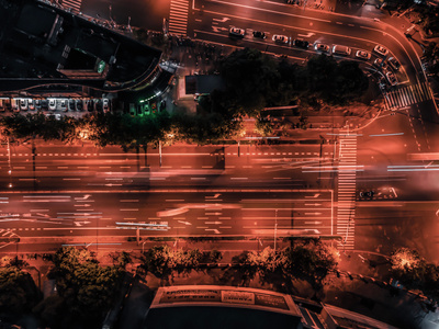 航拍-夜景-城市-青橙-夏天 图片素材