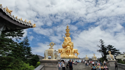 旅拍-航拍-峨眉山-金顶-建筑 图片素材