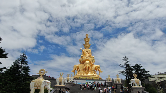 旅拍-航拍-峨眉山-金顶-建筑 图片素材