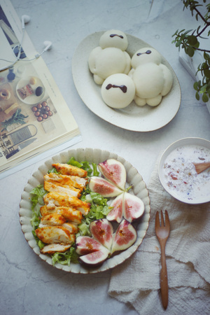 早餐-大白-无花果-食物-美食 图片素材