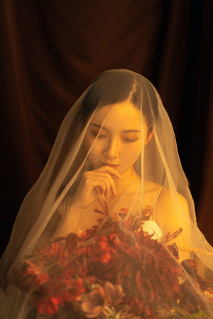 婚纱-复古暗调婚纱-女人-女性-人像 图片素材