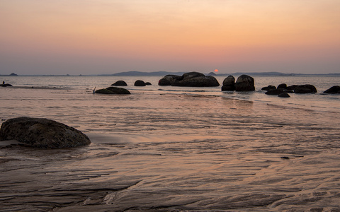 海边-潮起潮落-日出-风景-海边 图片素材