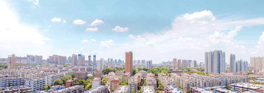 尘世烟火-打卡-城市色彩-城市风光-蓝天 图片素材