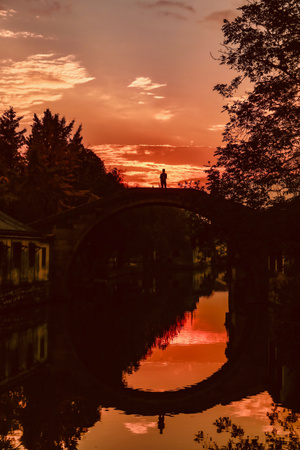 日落时分-古镇-远方-旅行-水乡 图片素材