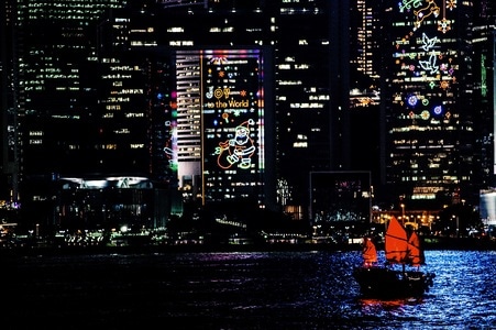 夜色-香港-维多利亚港-城市-城市风光 图片素材