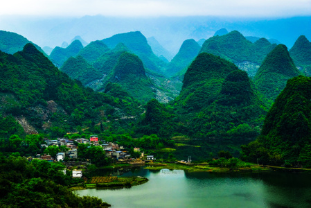 沿途风光-村庄-桂林-广西-风景 图片素材