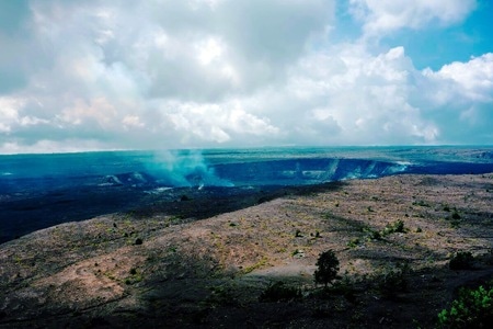 基拉韦火山-火山-岩石-烟-自然 图片素材