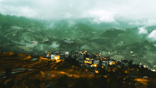 像素蜂蜜首发-梯田-红河-风景-村镇 图片素材