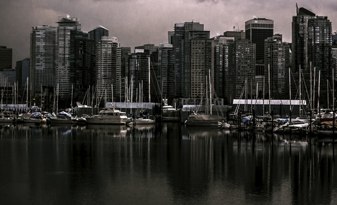 温哥华-海湾-harbor-游艇-城市 图片素材