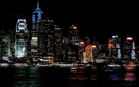 夜色-香港-维多利亚港-城市-城市风光 图片素材
