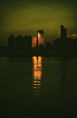 日落-湘江-夕阳-天际线-城市 图片素材
