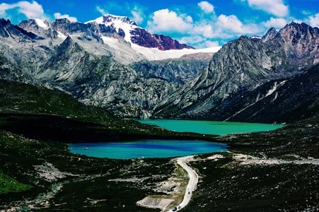 湖-姊妹湖-雪山-风景-风光 图片素材