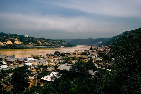 古镇-古村-黄河-风景-风光 图片素材
