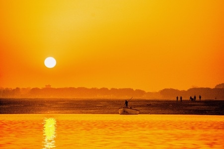 恒河-清晨-日出-自然-自然风光 图片素材