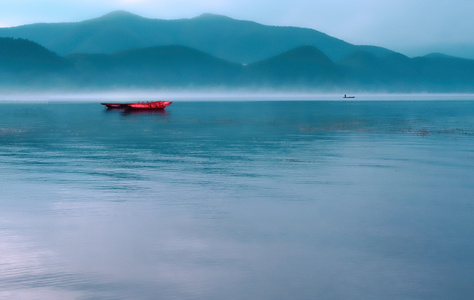 泸沽湖-船-泸沽湖-湖-自然 图片素材