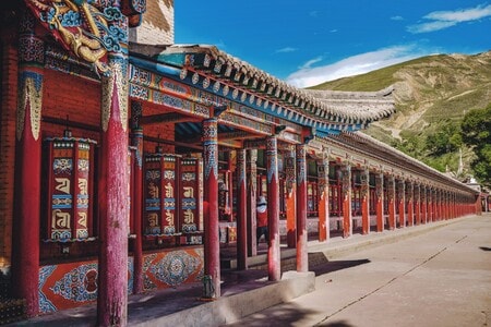 宗教信仰、-青海省、-吾屯下村、-宗教-佛教 图片素材