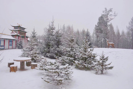 下雪了-公园-自然-大兴安岭-北国风光 图片素材