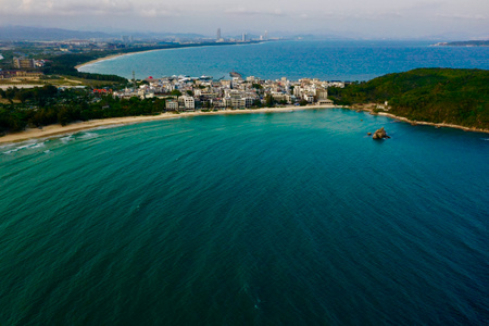 三亚市-航拍-海南-风光-风景 图片素材