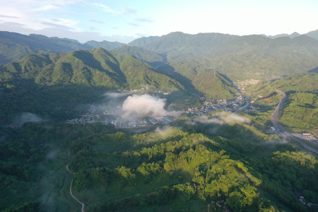 雅安市-航拍-山-山峰-山脉 图片素材