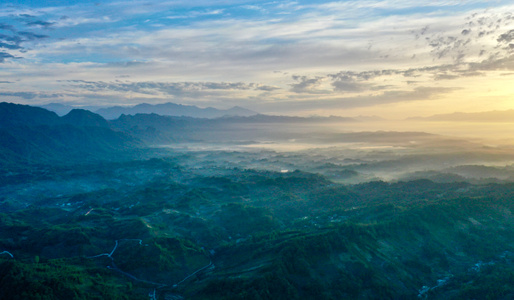 雅安市-航拍-风景-山-山脉 图片素材