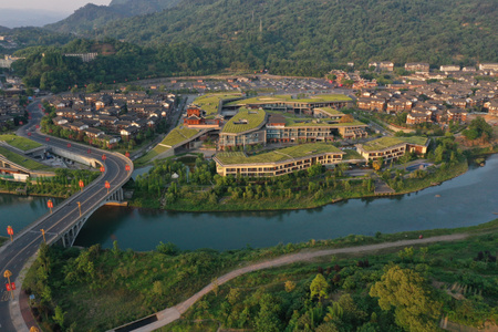 乐山市-航拍-城市-城市风光-建筑 图片素材