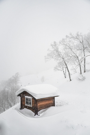 日本-北海道-星野度假村-雪景-小木屋 图片素材