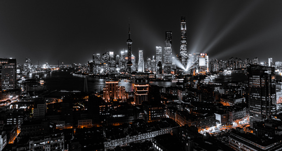 十一射灯-上海市-魔都-shanghai-夜色 图片素材