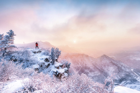 风景-风光-雪后-日出-风景 图片素材