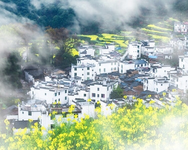 风光-风景-烟雨-江南-村庄 图片素材