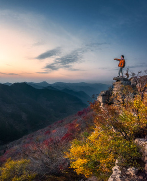 山区-山村-红叶-风景-风光 图片素材
