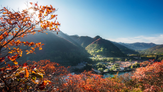 风光-风景-红叶-山村-山区 图片素材