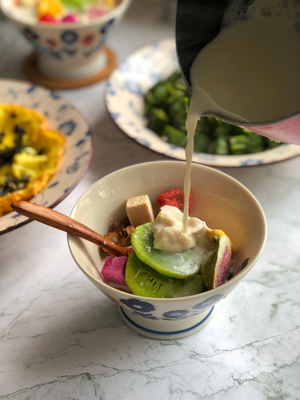 北京市-早餐-鸡蛋-秋葵-烤麦片 图片素材