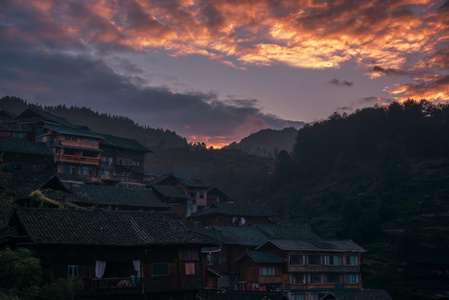 我要上封面-旅拍-千户苗寨-村寨-村庄 图片素材