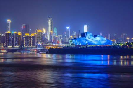 蓝调世界-夜-灯光-城市-建筑 图片素材