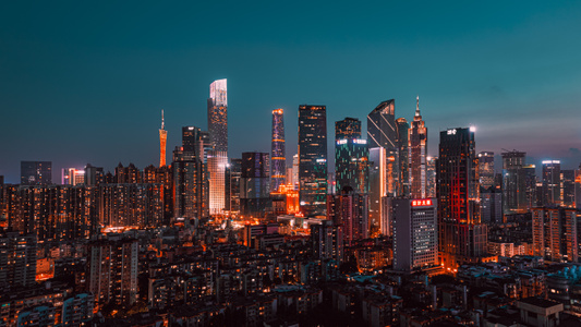 广州-cbd-珠江新城-东塔-西塔 图片素材