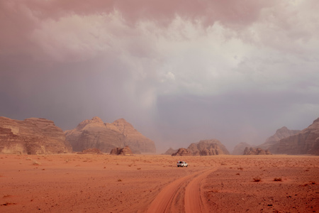 沿途风光-阿拉伯-约旦-沙漠-暴风雨 图片素材