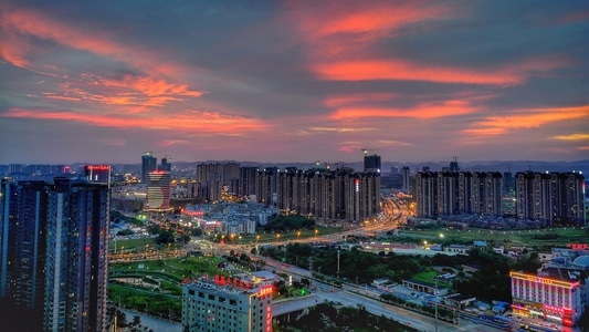 夜色-手机拍摄-南宁市-建筑-城市 图片素材
